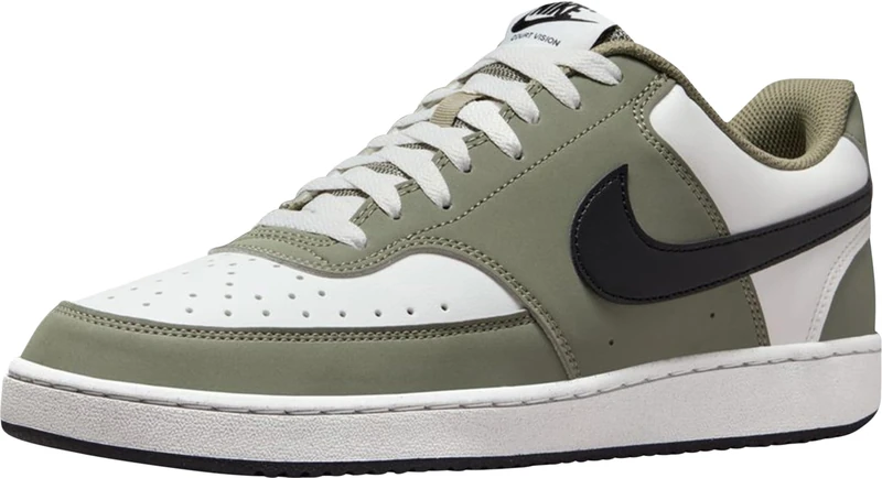 Nike Men's Court Vision Lo P NBK Shoes, Summit White/Black/Silver Sage, 6 - Image 1