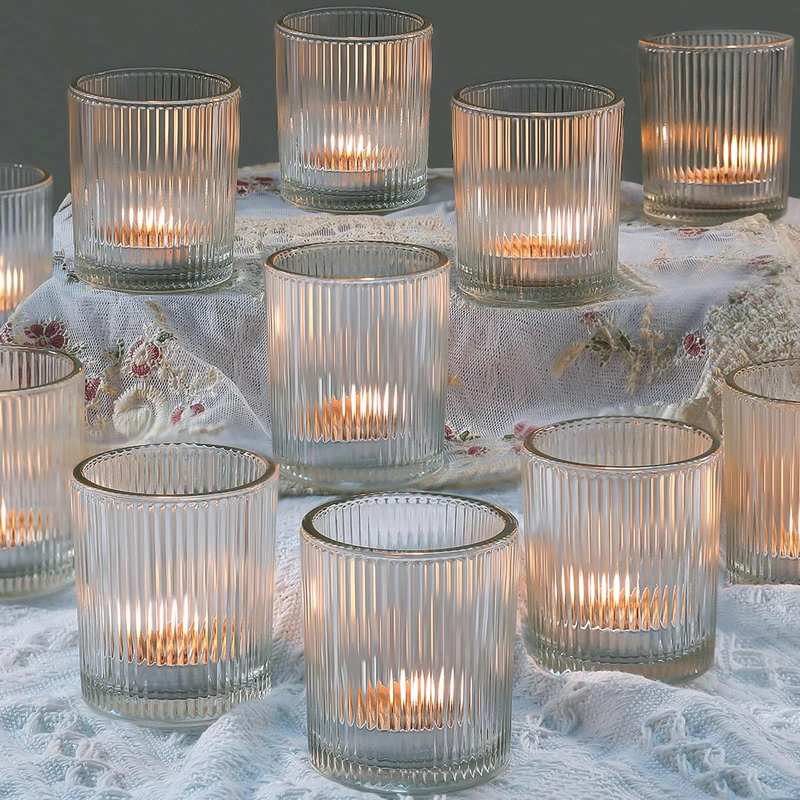 72pcs Votive Candle Holders, Clear Glass Votives Candle Holder for Table Centerpiece, Tea Lights Candle Holder for Weddings, Home Decor, Baby Shower, Special Occasions（Clear,72）