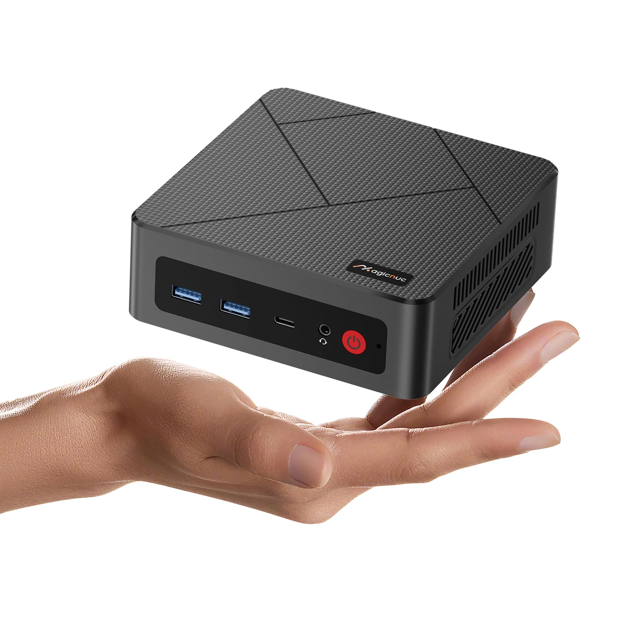 MAGICNUC AS1 Home-Office-Mini-PC, Ryzen 5 3550H Processor (Beat N150/N100, Up to 3.7GHz) Mini Computer, 16GB DDR4 RAM, 512GB PCIe3.0 SSD, Dual RJ45 LAN, Triple Display, Wi-Fi5/BT5.0, Mini Desktop PC