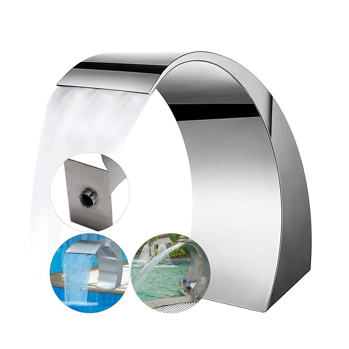 SaryEdge Swimming Pool Waterfall Fountain, Stainless Steel Pool Fountain Garden Fountain Fits for Ground Pools Garden Pond Outdoor