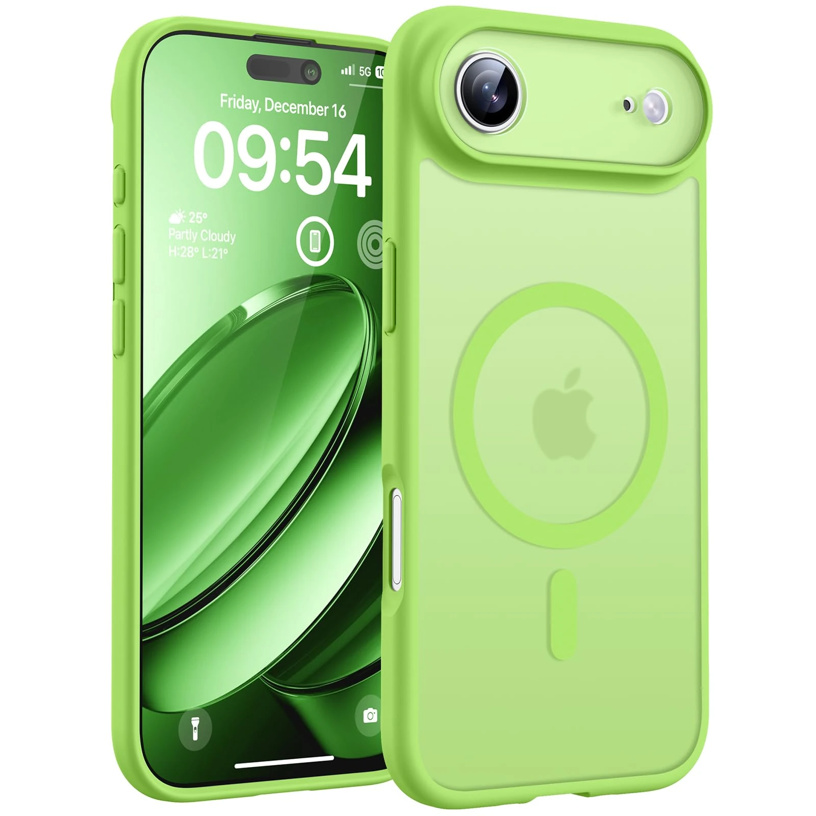 TOCOL Magnetic for iPhone Air Case 6.5-Inch, Compatible with MagSafe, Full Camera Protection, Built-in Magnetic Ring, Drop Protection Shockproof Translucent Matte for iPhone 17 Air (Light Green)