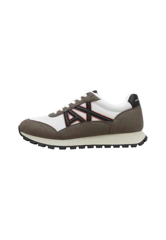 Armani Exchange Men's Drop Trainers, Musk + Off White, 43 EU