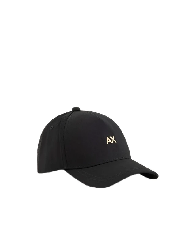 Armani Exchange Women's Salin De Giraud, Gold Logo Baseball Cap, Black, One Size - Image 1