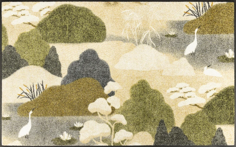 wash+dry Zen Flow Door Mat, 75 x 120 cm, Washable for Indoor and Outdoor Use - Image 1