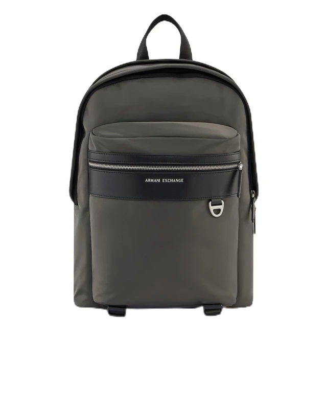 Armani Exchange Men's Las Vegas, Essential, Metal Logo, Zip Pocket Backpack, Chimera
