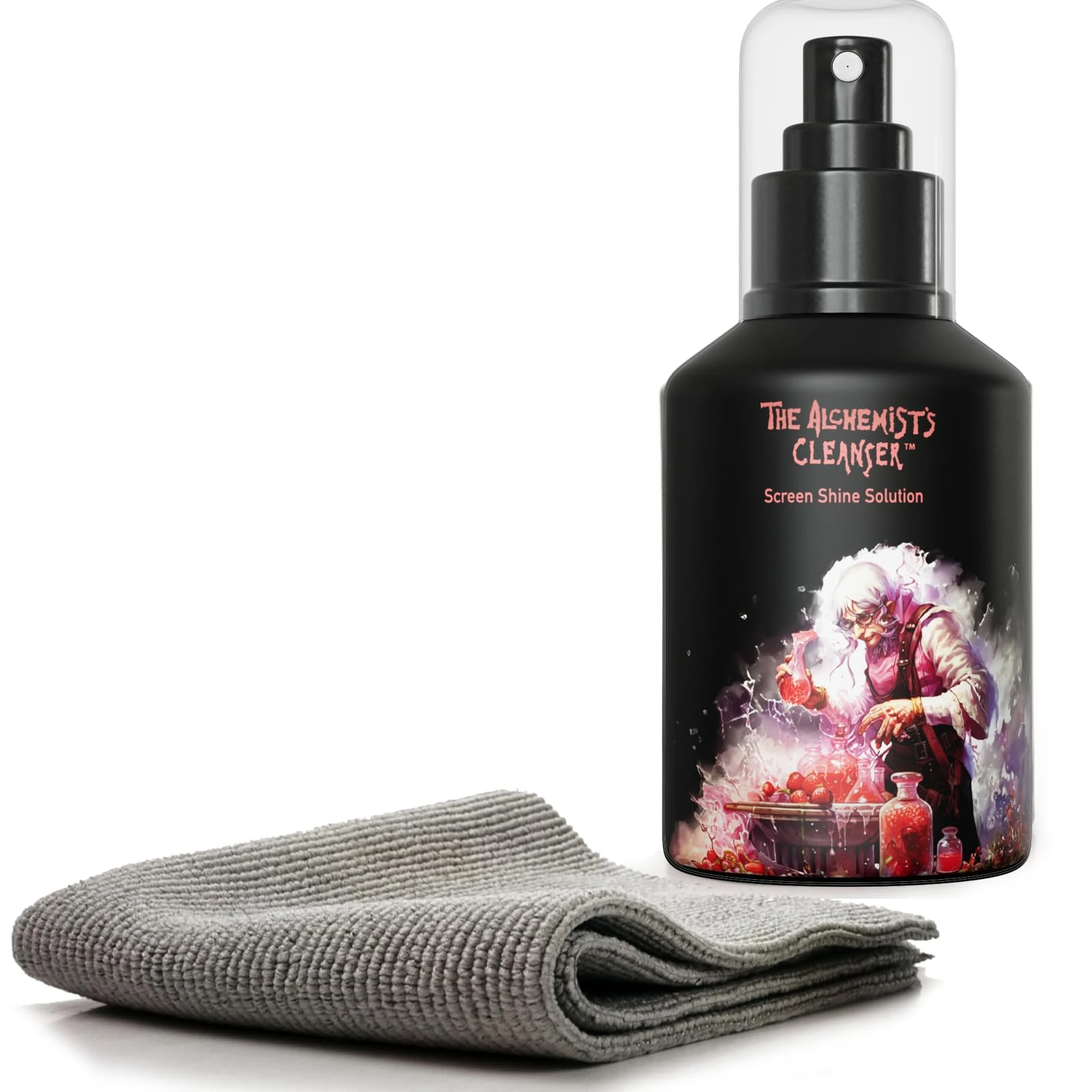 Next Gen | GAMER Edition | SCREEN CLEANER KIT | for TV, Monitor, Laptop, Touchscreens, Tablet & Phone – | 200ml Scented Spray + x2 Microfiber Cloths | Fast-Dry, Anti-Static, | Alchemist’s Cleanser |