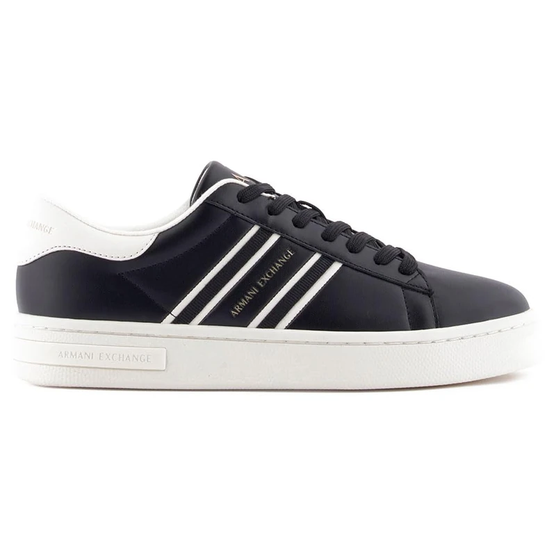 Armani Exchange Women London Sneaker, Black Off White, 8.5 UK