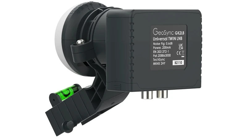 GeoSync Pack of 10 TWIN LNB for Satellite Dish SKY HD TV Freesat HD Satellite Receiver Feed Horn Design Spirit Level Bracket