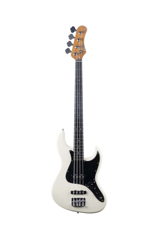 EKO Guitars - Electric Bass JB-400, 4 Strings, Pawlonia Body, Maple Handle, Laurel Fingerboard, Jazz Pickup, Vintage White