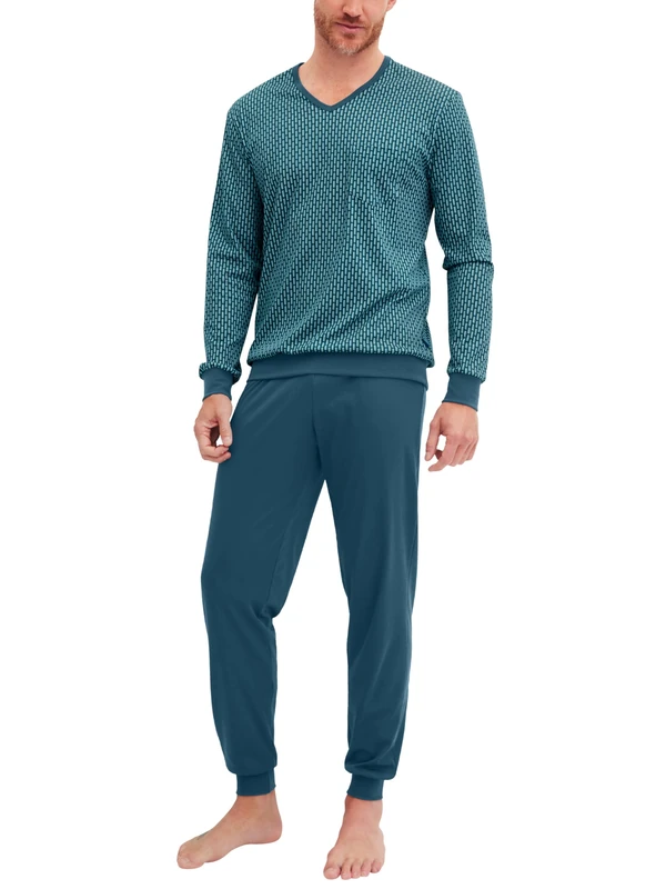 CALIDA Men's Relax Streamline Pajama Set, Deep Petrol, 40