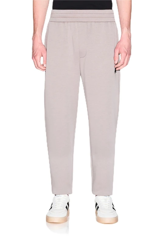 Armani Exchange Men's One Block Up, Color Contrast Embroiderd Logo Sweatpants, Driftwood, S