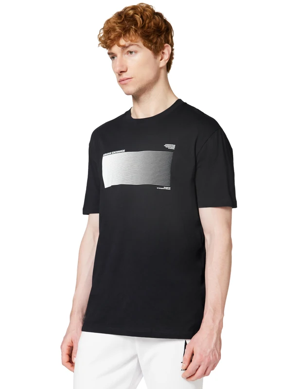 Armani Exchange Men's Front 3D Printed Logo Modern T-Shirt, Blue, S