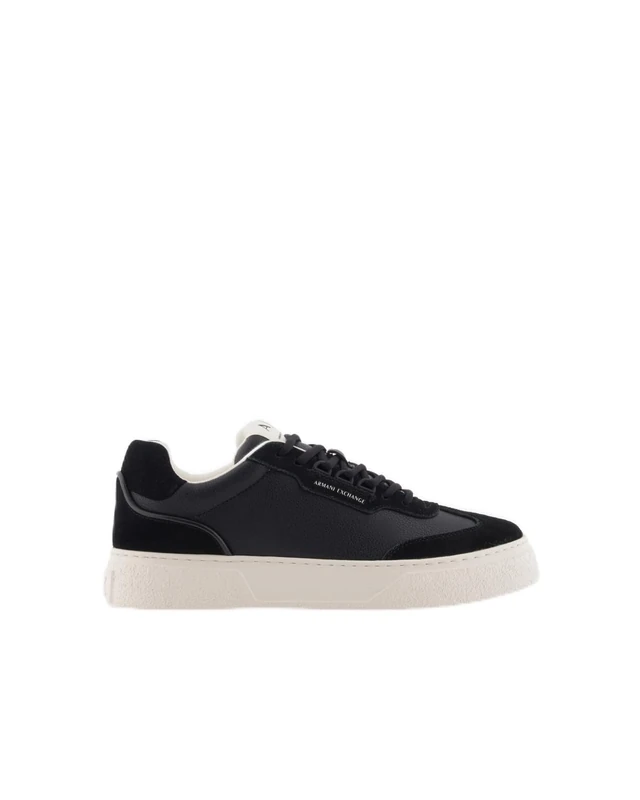 Armani Exchange Men's Lion Suede Details Trainers, Black, 40.5 EU - Image 1