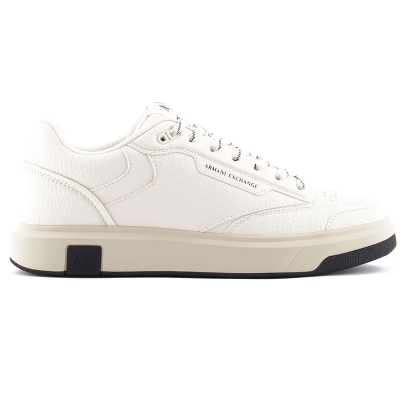Armani Exchange Men Venice, Logo Tab On Sole Sneaker, Off White, 12 UK