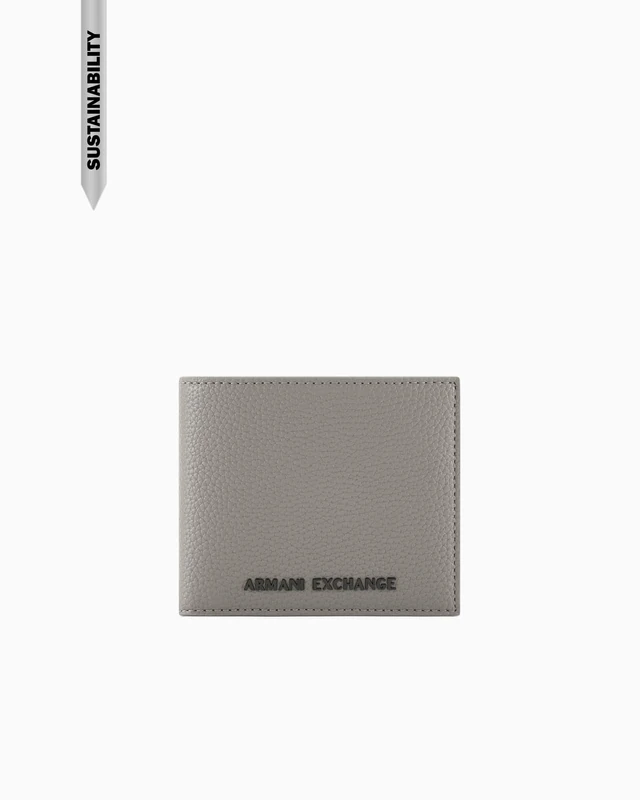 Armani Exchange Men's Madrid, Essential, Metal Logo Bi-Fold Wallet, Driftwood - Image 1