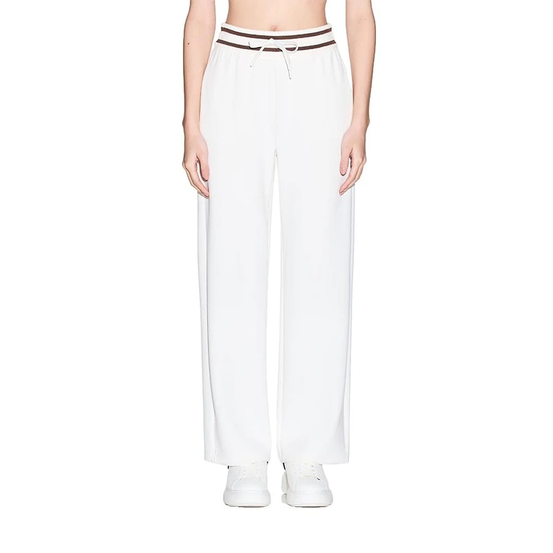 Armani Exchange Women's Waist Stripes, Drawstring, Embroidered Logo Patch Sweatpants, ISO, S
