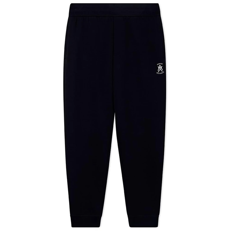Armani Exchange Men's One Block Up, Colour Contrast Embroidered Logo, Sweatpants, Black