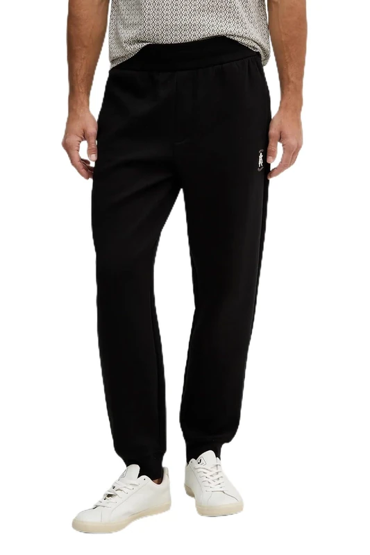 Armani Exchange Men's One Block Up, Colour Contrast Embroidered Logo, Sweatpants, Black