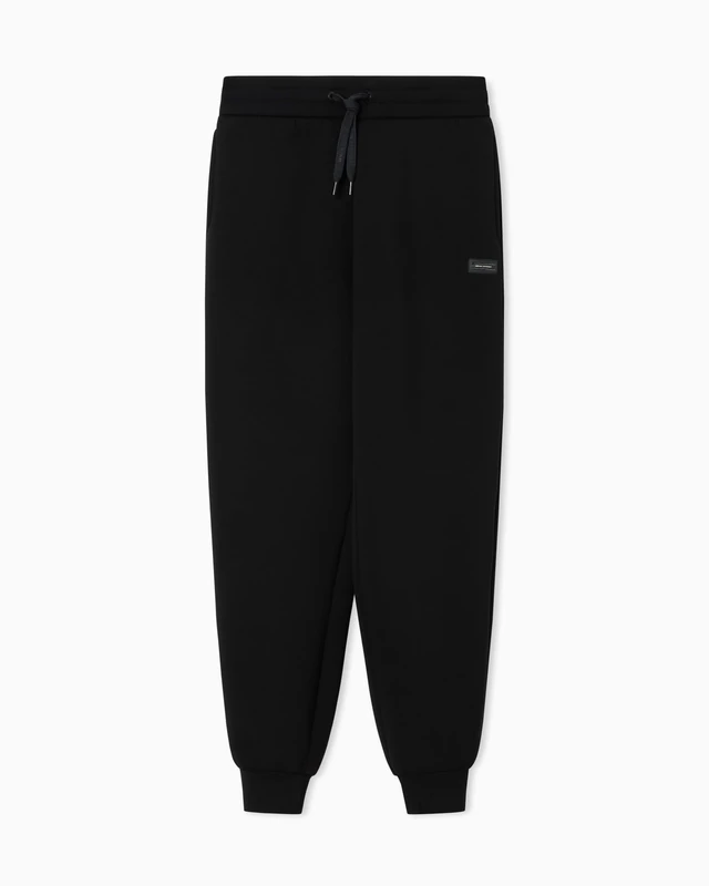 Armani Exchange Women's Embroidered Logo, Monochrome, Drawstring, Leg Cuff Sweatpants, Black, S