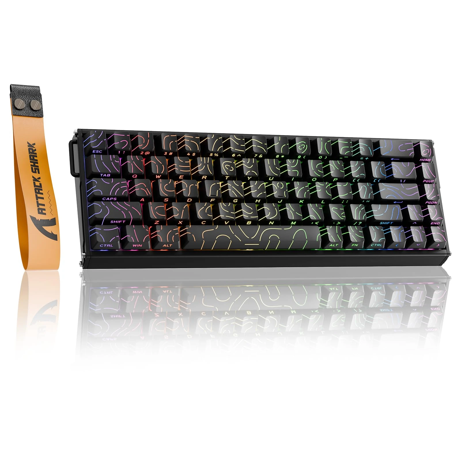 ATTACK SHARK X68 MAX HE Rapid Trigger Wired Aluminum Gaming Keyboard,0.005mm RT Accuracy,Hall Effect Magnetic Switches,Adjustable Actuation,8000Hz Polling Rate,SOCD,0.08ms Latency,RGB(Black Contours)