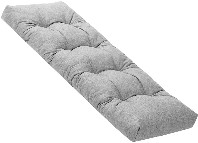 ELYSYSRL Bench Cushion Indoor Linen 120x40 90 x 35 150 x 40 100x40cm Rectangle Bench Seat Pad for Bay Window Entryway Thick Chair Cushions with Non-Slip Backing(Light Grey,160x45cm x8cm Thick)