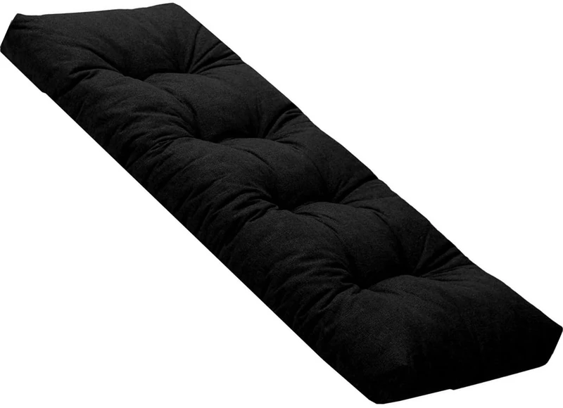 ELYSYSRL Bench Cushion Indoor Linen 120x40 90 x 35 150 x 40 100x40cm Rectangle Bench Seat Pad for Bay Window Entryway Thick Chair Cushions with Non-Slip Backing(Black,130x60cm x8cm Thick)
