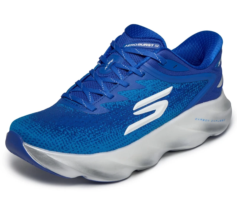 Skechers Men's Aero Burst Slip Ins Running Trainer, Royal Blue, 9.5 UK