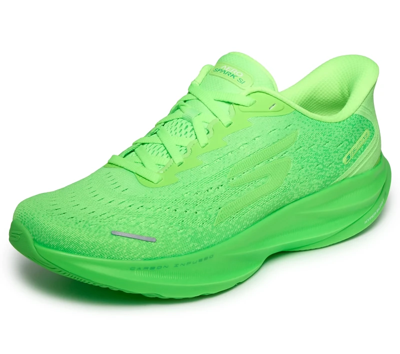 Skechers Men's Aero Spark Slip Ins Running Trainer, Neon/Lime/Multi, 7.5 UK