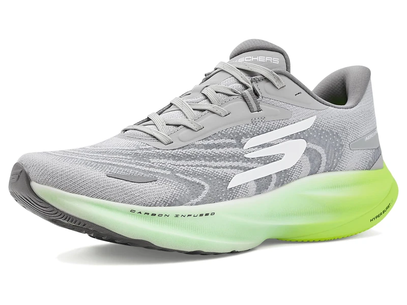 Skechers Men's Aero Spark Trainers, Grey Lime, 9 UK