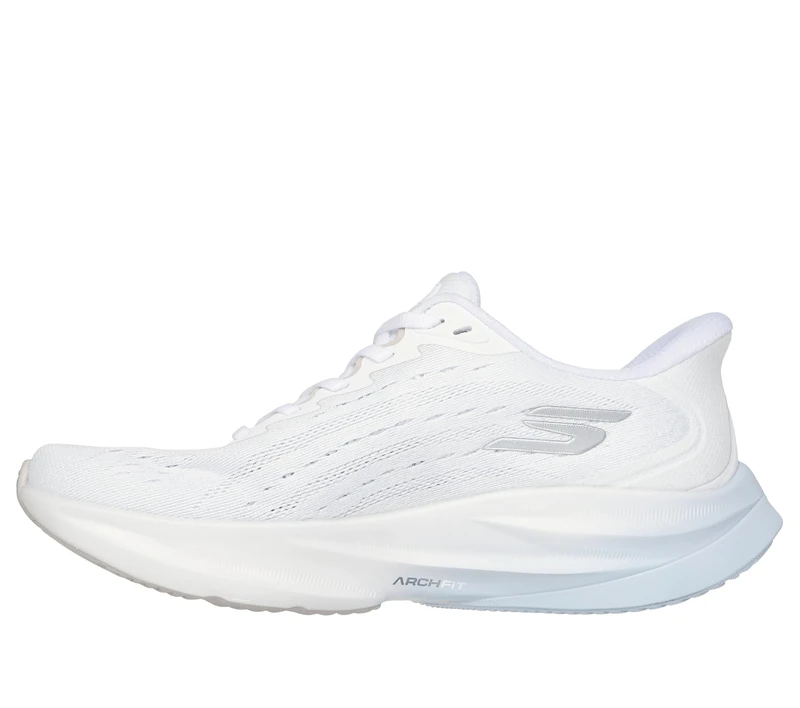 Skechers Women's Aero Spark Slip Ins Running Trainer, White/Silver/Black, 6.5 UK