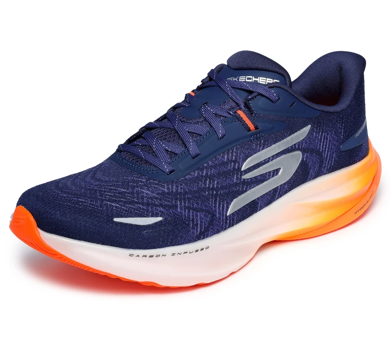 Skechers Men's Aero Spark Sneaker, Navy Orange, 11 UK