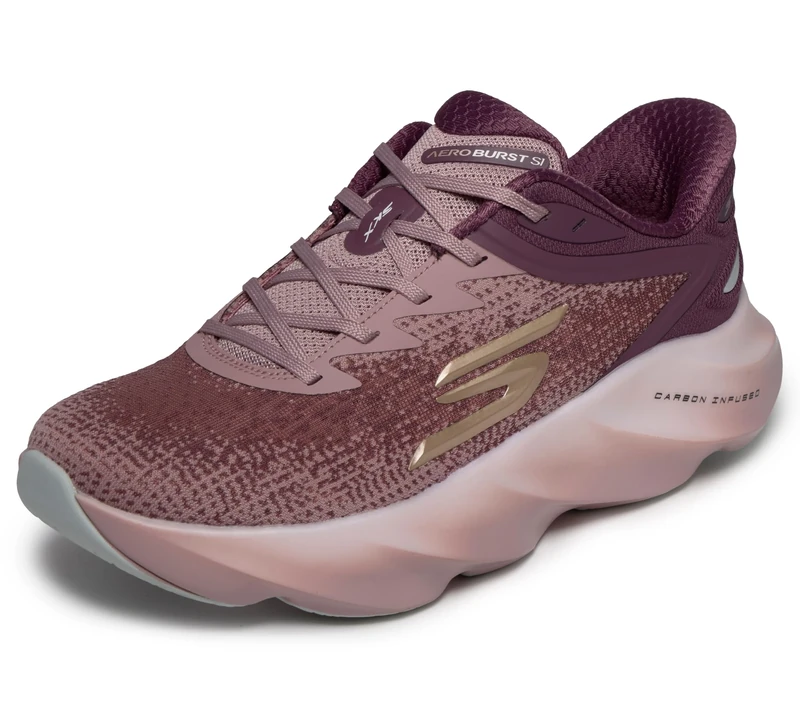 Skechers Women's Aero Burst Slip Ins Running Trainer, Burgundy, 7 UK