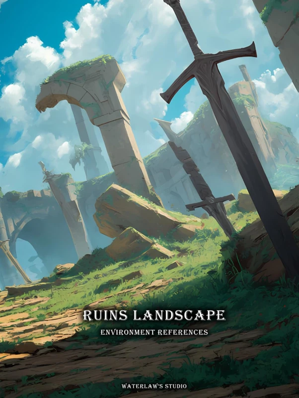 Artbook – Ruins Landscape – Environment References Vol.01: 250+ Visual Reference Book for Building Forgotten Civilizations, RPG Maps, and Fantasy Game Worlds