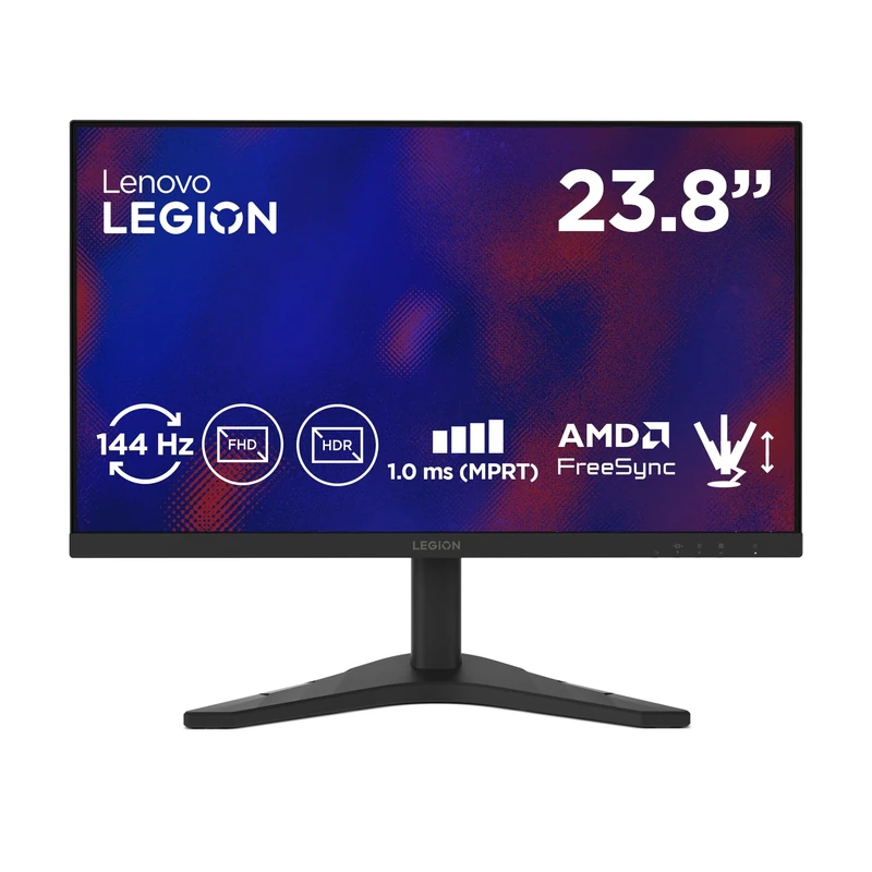 Lenovo Legion R24s Gaming Monitor 23.8" FHD (1920x1080) IPS, 1ms MPRT, 144Hz, Ports HDMI 2.1 + DisplayPort 1.2, DisplayPort Cable included - Raven Black