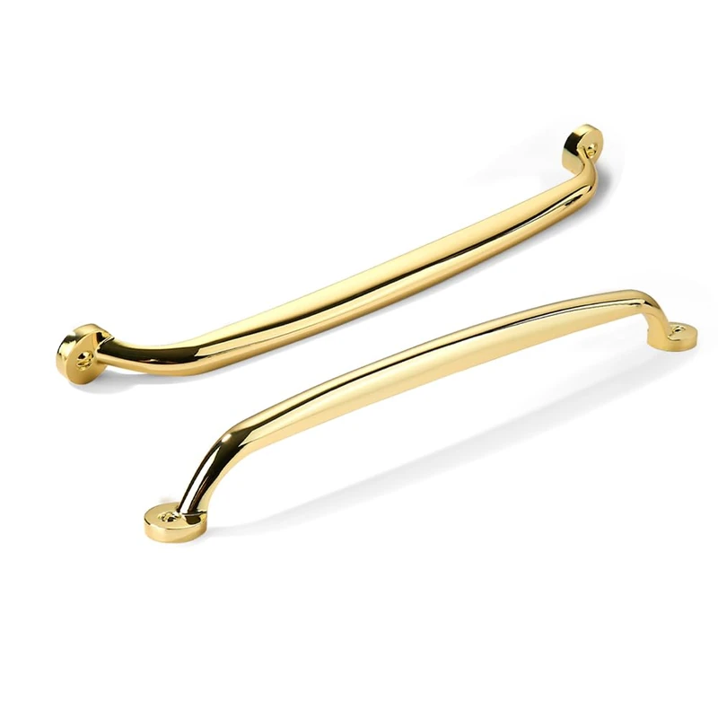 CABDM 10 Pack 10 inch Hole Center Polished Brass Cabinet Pulls - Heavy Duty Solid Drawer Hardware Handles Kitchen Vanity Bathroom Handles