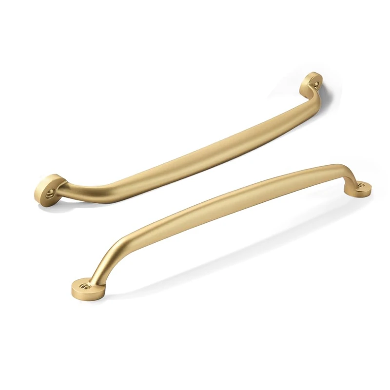 CABDM 10 Pack 10 inch Hole Center Brushed Gold Pulls - Heavy Duty Solid Drawer Matte Gold Hardware Handles Kitchen Vanity Bathroom Handles