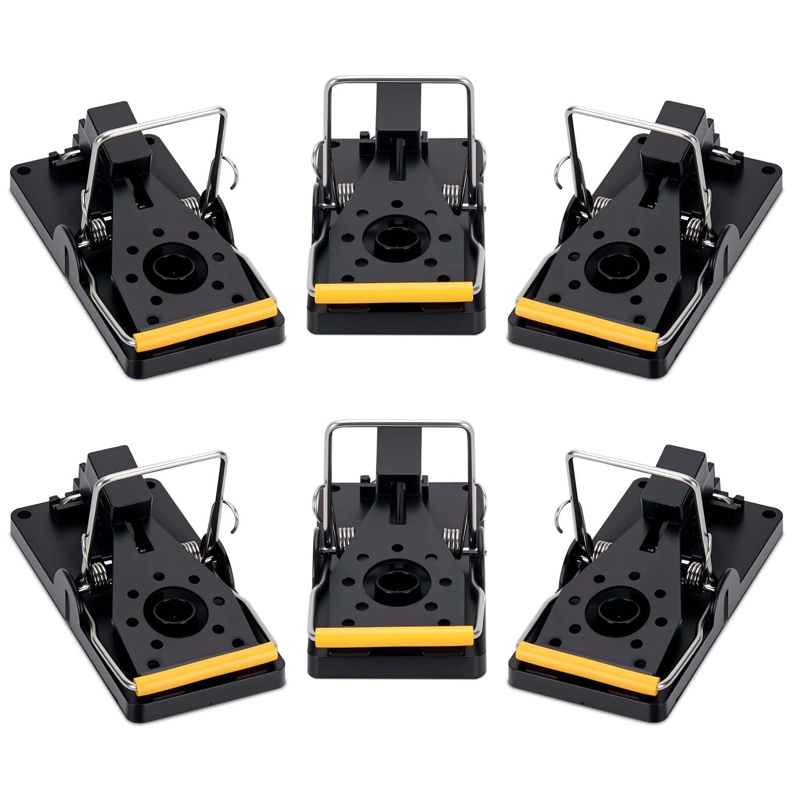 WisProtek Mouse Traps, 6 Pack Heavy Duty Reusable Snap Traps that Kill Instantly, Highly Sensitive Mouse Catcher, Safe and Effective Rodent Trap for Home, Kitchen, Garage & Garden