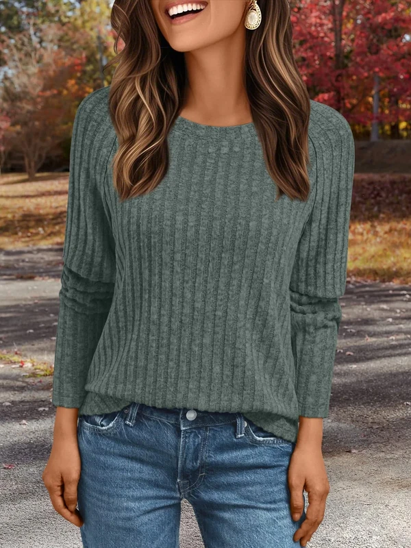 Generic Women's Green Long Sleeve Tunic - Large Dressy Tee