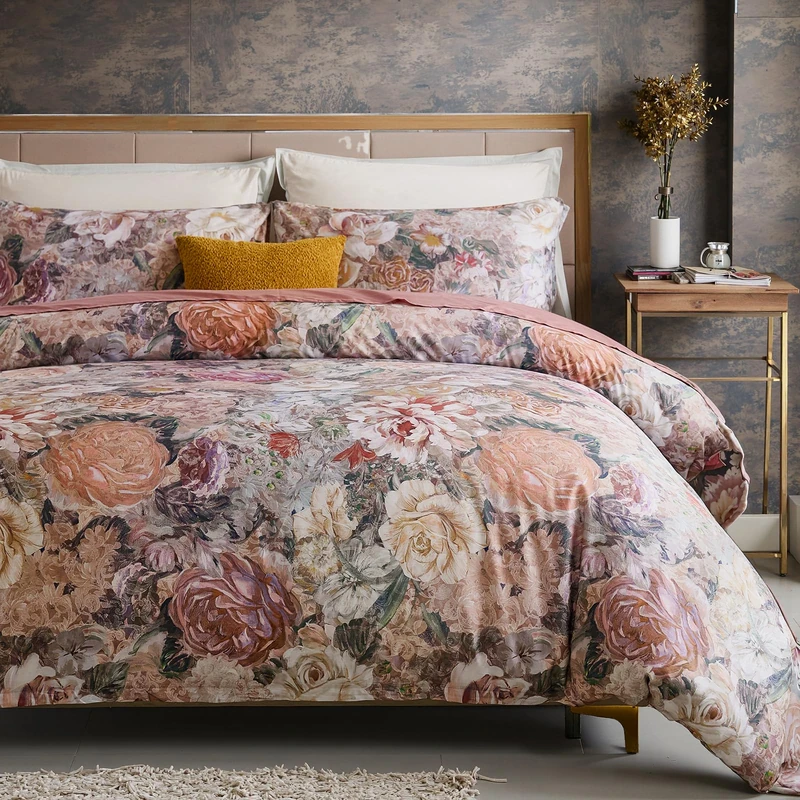 Cozaline 100% Cotton Duvet Cover King Size – Vintage Floral Duvet Cover Set with Zipper Closure & Corner Ties, 3-Piece Luxury & Silky Soft Bedding Set for All Seasons