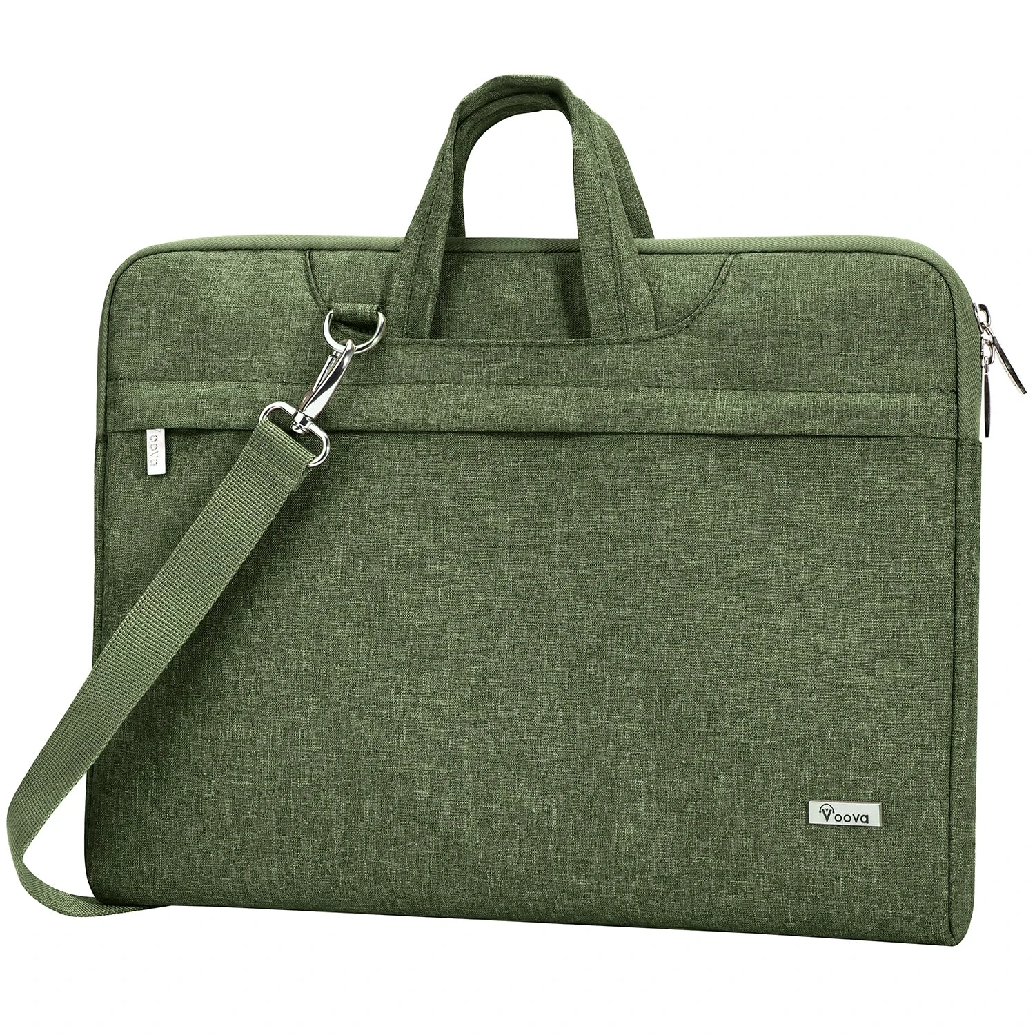 Voova Laptop Bag Case 15.6 Inch Compatible with MacBook Pro 15/16, MacBook Air 15 M2/M3/M4, 15-16” HP Acer Lenovo Dell Asus, Waterproof Computer Sleeve Cover with Shoulder Straps & Handle，Army green