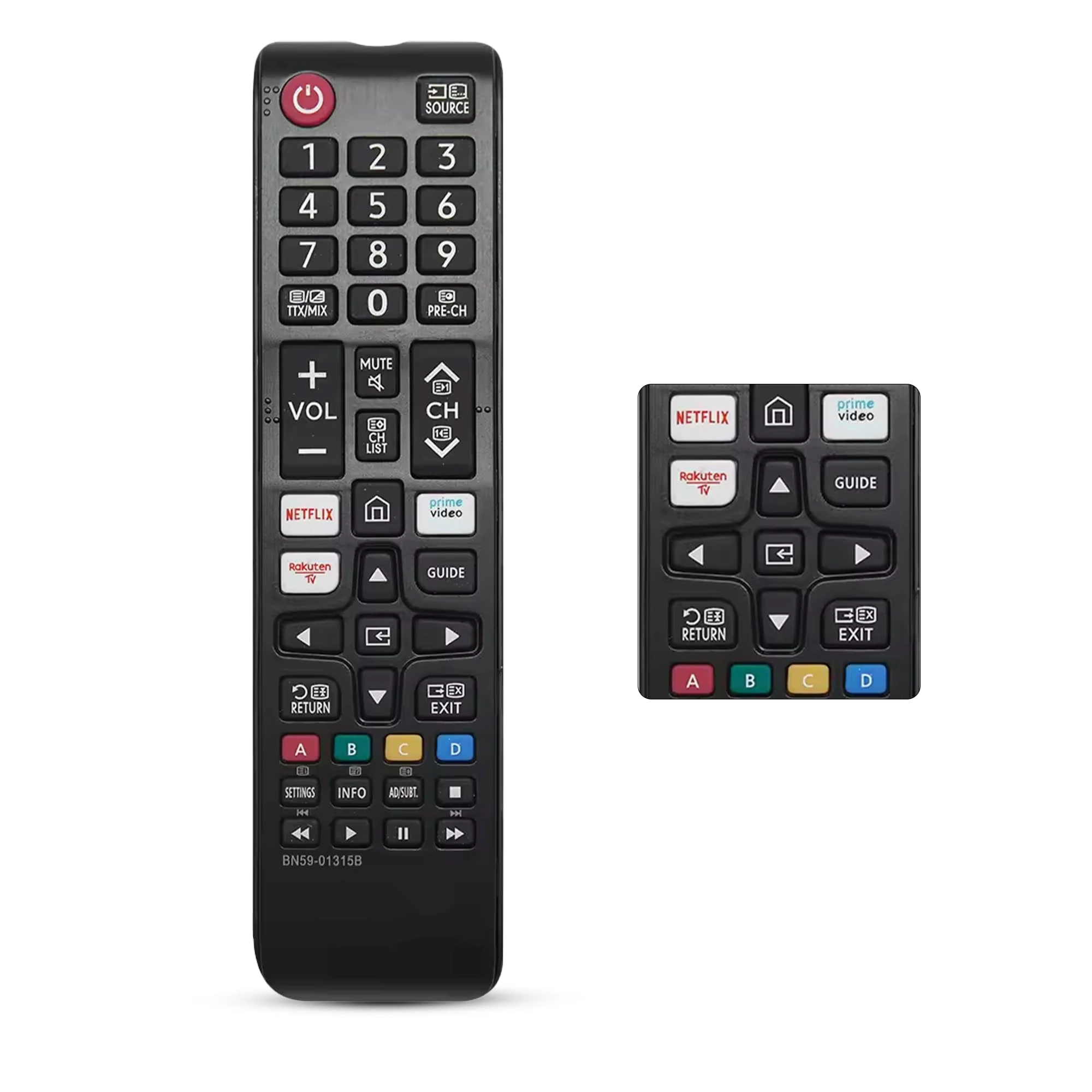 Replacement Remote for TV's – Infrared Universal Remote BN59-01315B for Smart TV, LCD, LED, HDTV, 3D – Works with All Series, Plug & Play Controller