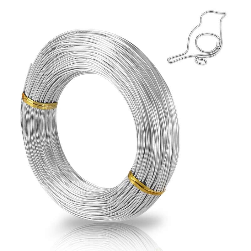MOXYOY 18 Gauge Aluminum Craft Wire 165 Feet, 1mm Thick Bendable Florist Wire Bonsai Wire for DIY Jewelry, Sculpting, Modelling, and Dolls DIY(50M)