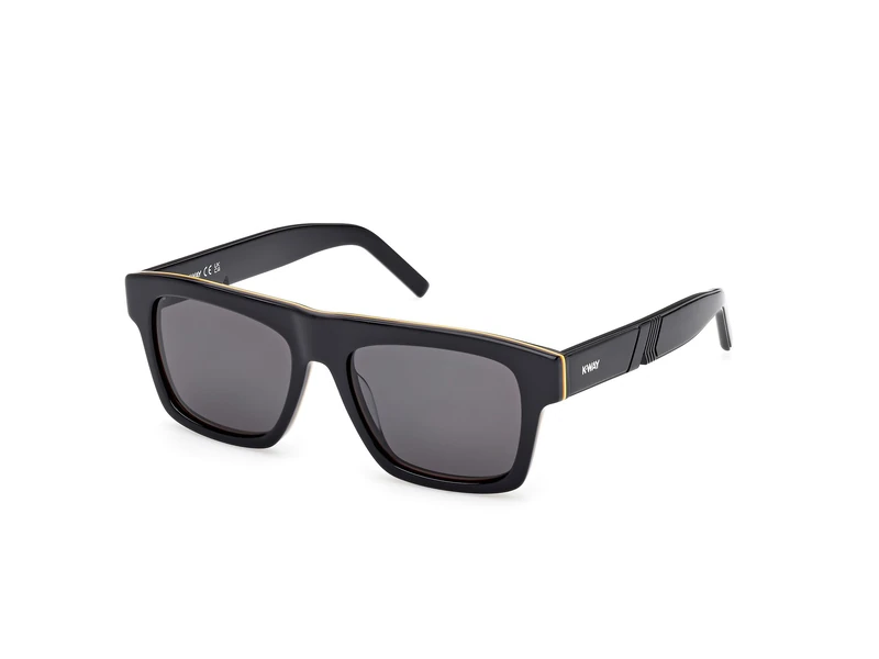 KWAY Kw0003 Sunglasses, Black (Shiny Black), One Size