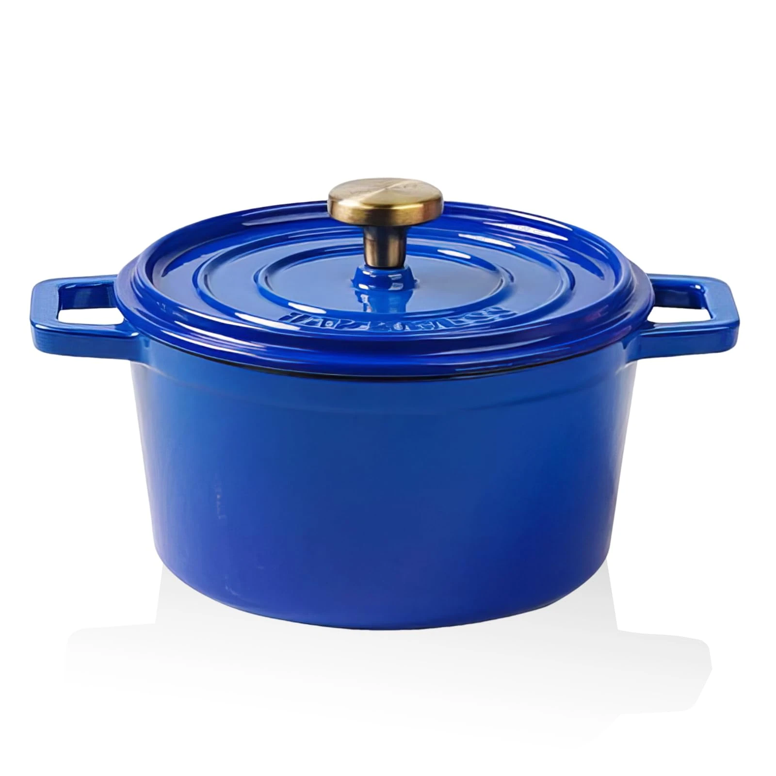 Dutch Oven Pot with Lid, 1.5 Qt Nonstick Enameled Cast Iron Dutch Oven with Dual Handles, Kitchen Cookware Soup Pot for Braising Stews Roasting Baking, Safe across All Cooktops (Blue)