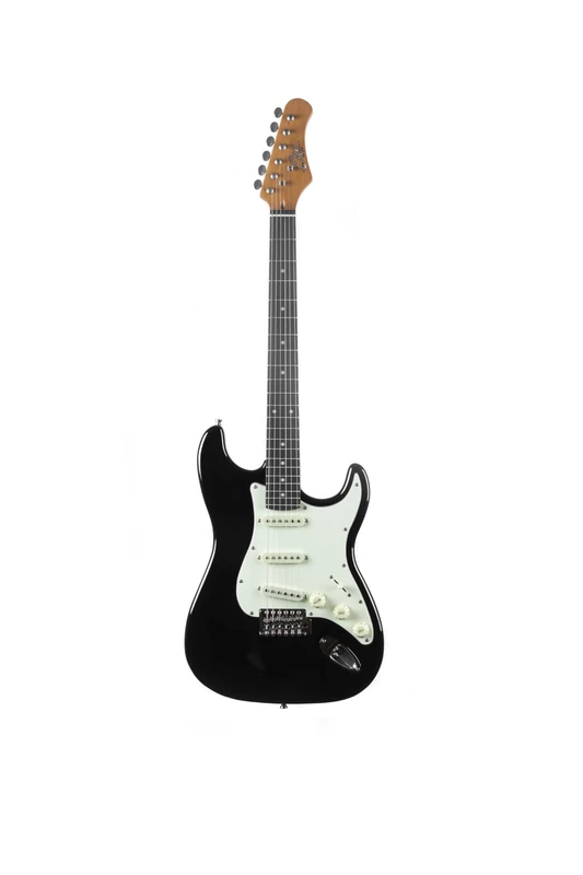 EKO GUITARS ST‑300 Electric Guitar, Poplar Body, Maple Handle, WPC Fingerboard, 3 Single‑Coil Pickups, Tremolo Bridge, 22 Frets, Black