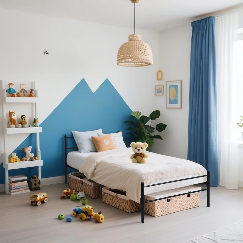 FurnitureR Childrens Bed 3ft Single Bed Frame for Kids Boys Girls,Sleek Appeal Design,Easy Assembly,No Box Needed,Fit for 190x90 Mattress,Line Design,Black