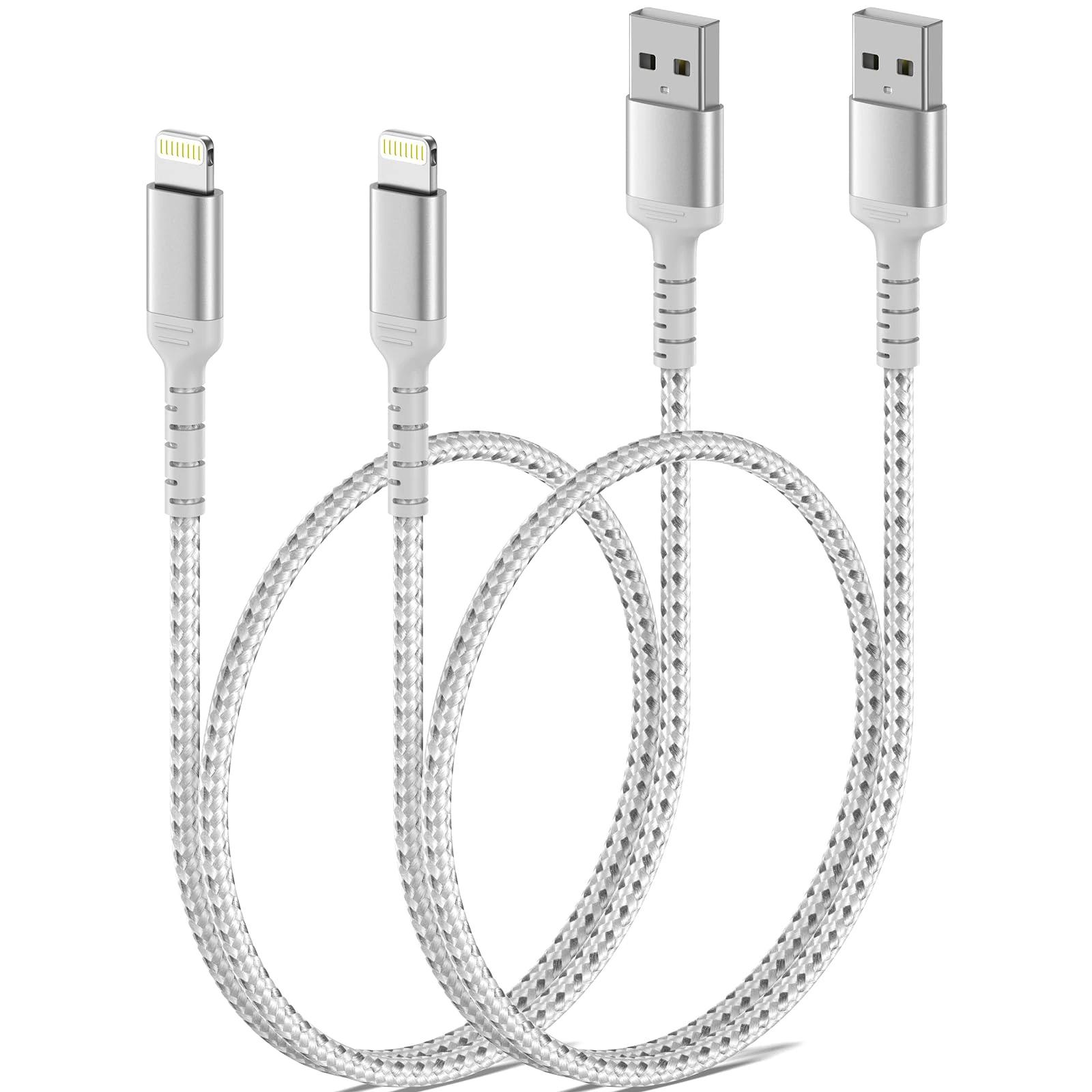 ULIFTUS Short iPhone Charger Cable[50CM, 2Pack], Braided USB to Lightning Cable MFi Certified Fast Charging iPhone Lead Compatible with Apple iPhone 14 13 12 11 Pro Max Xs Xr X 8 7 6 Plus SE iPad