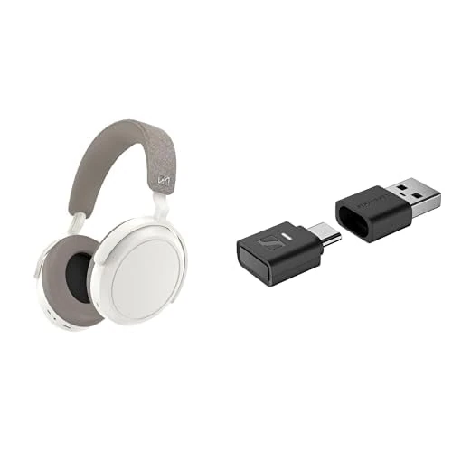 Sennheiser headphone bundle MOMENTUM 4 Wireless Headphones, White BTD 700 Dongle