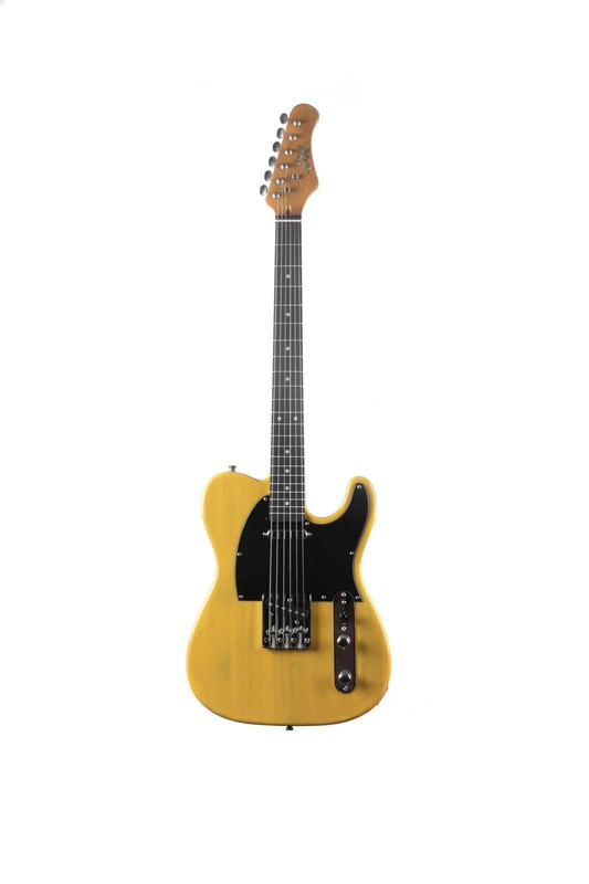 EKO GUITARS TL‑400 Electric Guitar, Pawlonia Body, Maple Handle, Laurel Fingerboard, 2 Single‑Coil Pickups, Tele Bridge, 22 Frets, Butterscotch Colour