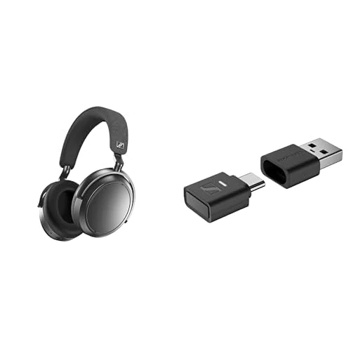 Sennheiser headphone bundle MOMENTUM 4 Wireless Headphones, Graphite BTD 700 Dongle